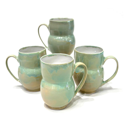 Light Green Curvy Porcelain Mug