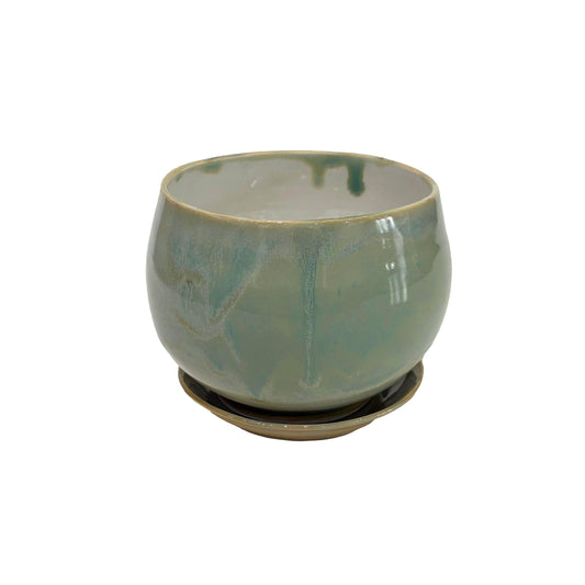 Light Green Planter with saucer