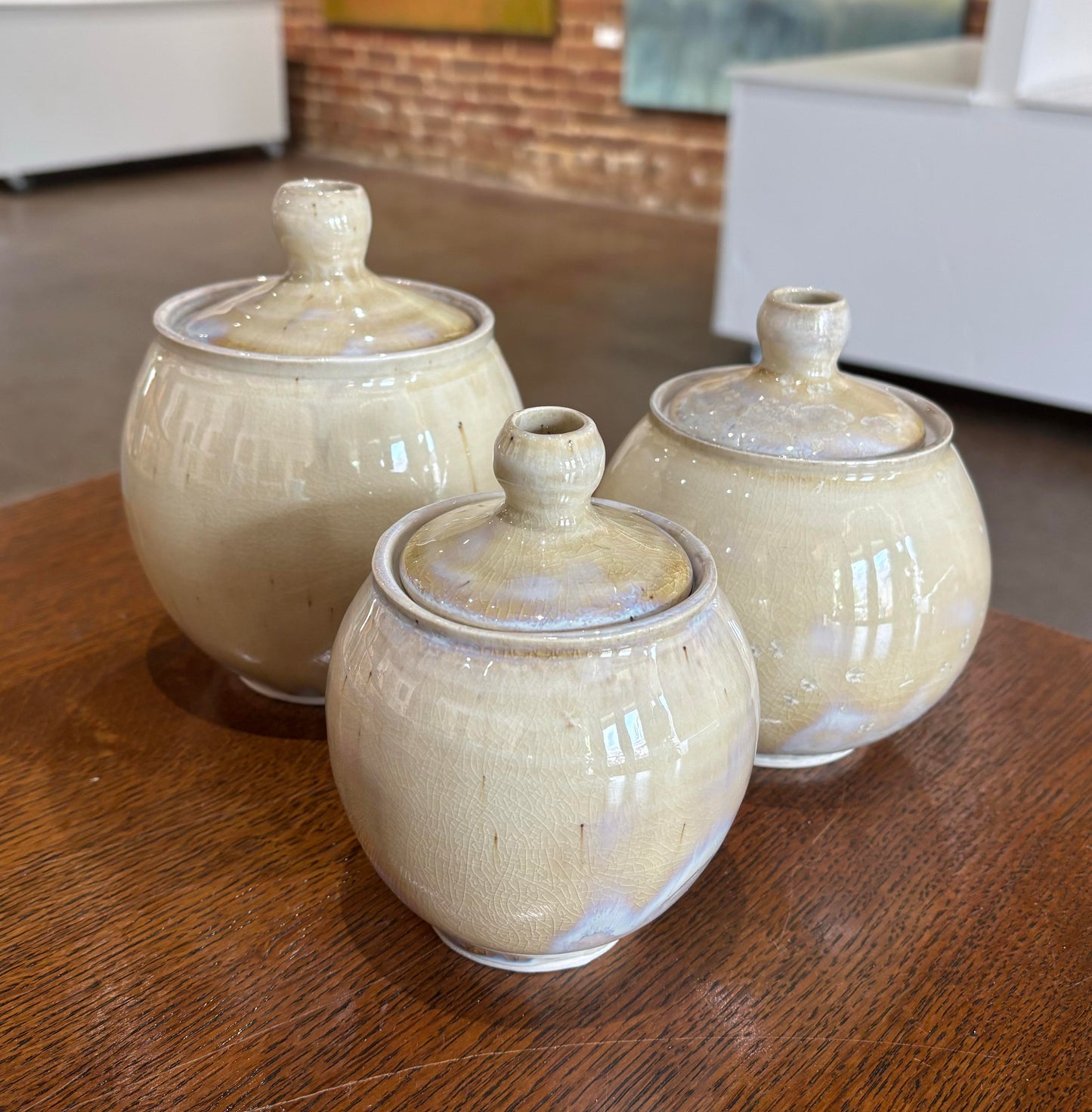 Honey Celadon Mini Jar
