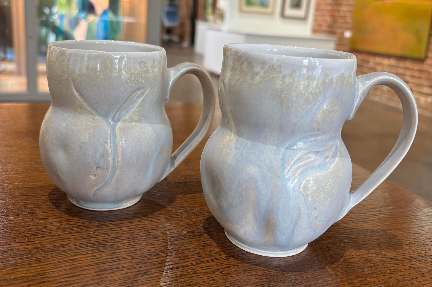 Cream with Crystal Carved Mug