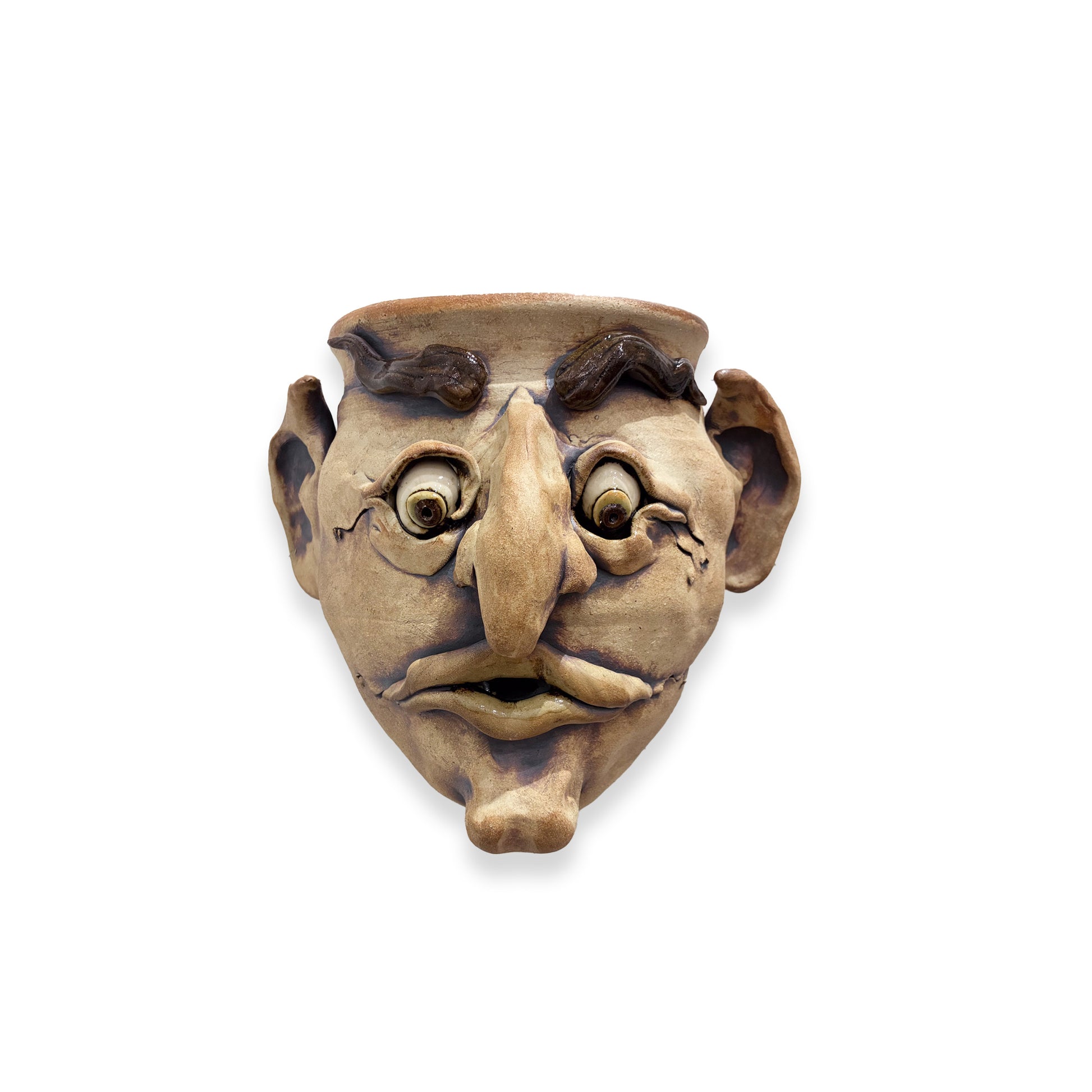 hanging planter with face Sculptural Face Hanging Planter – Caron Gallery