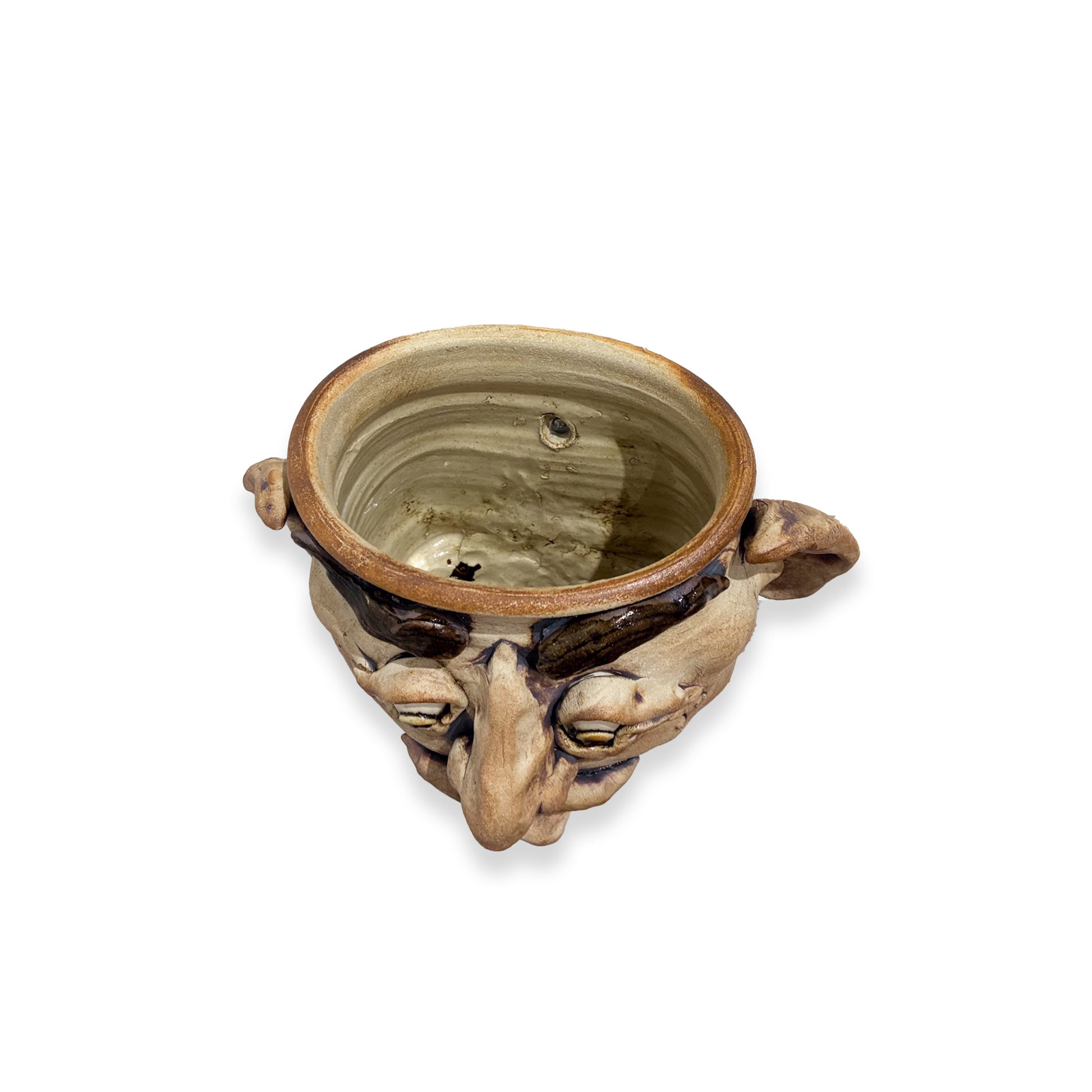 hanging planter with face Sculptural Face Hanging Planter – Caron Gallery