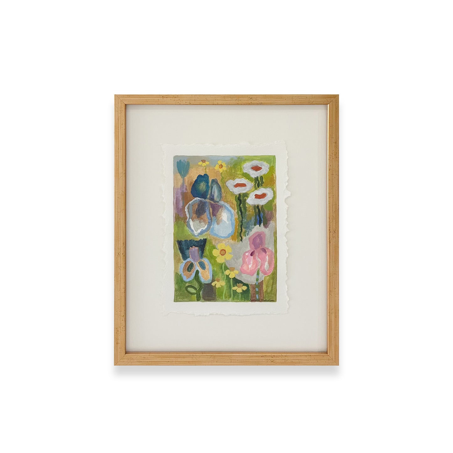 Poppies & Wildflowers - White Poppies & Blue Iris