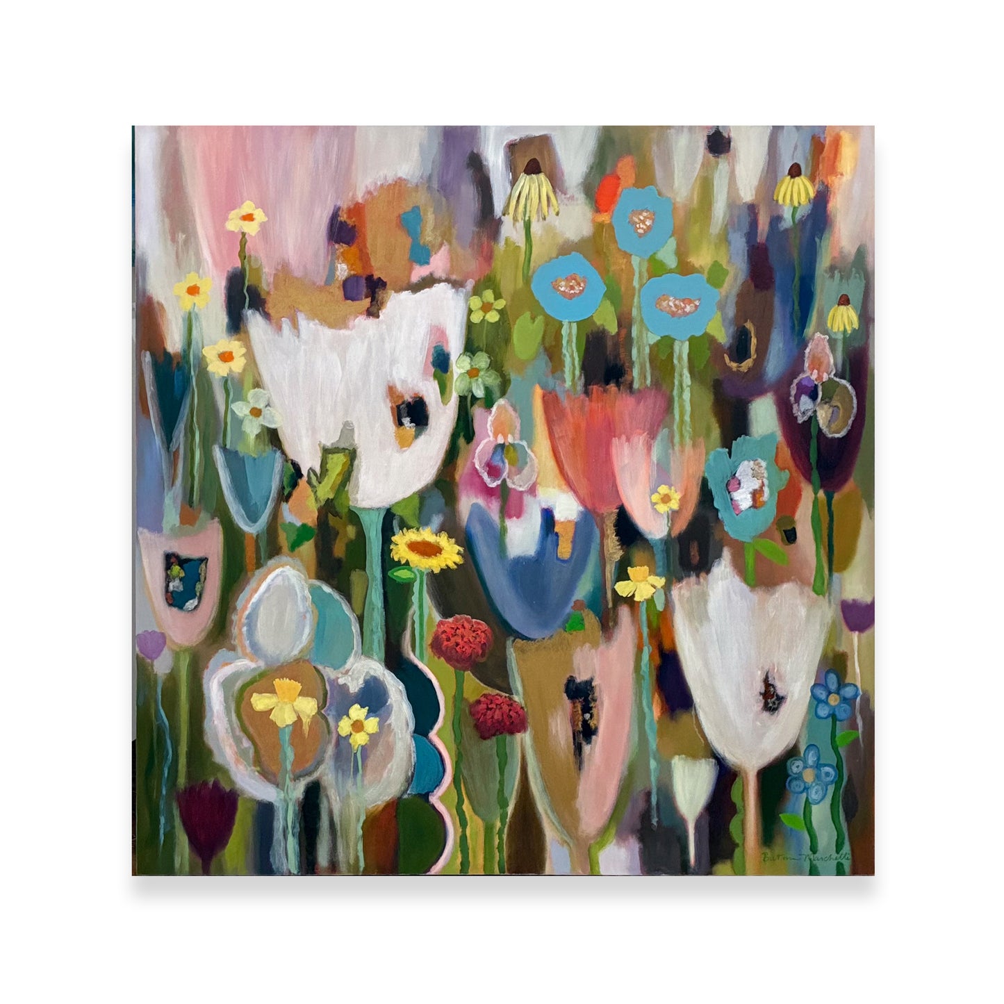 Poppies & Wildflowers - White Tulip & Blue Poppies