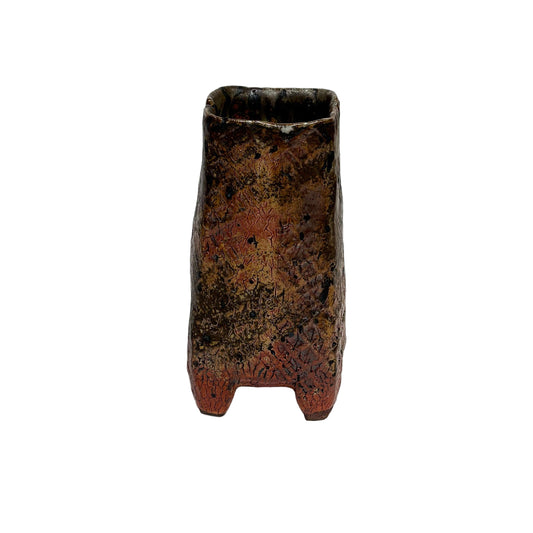 Footed Rust Vase