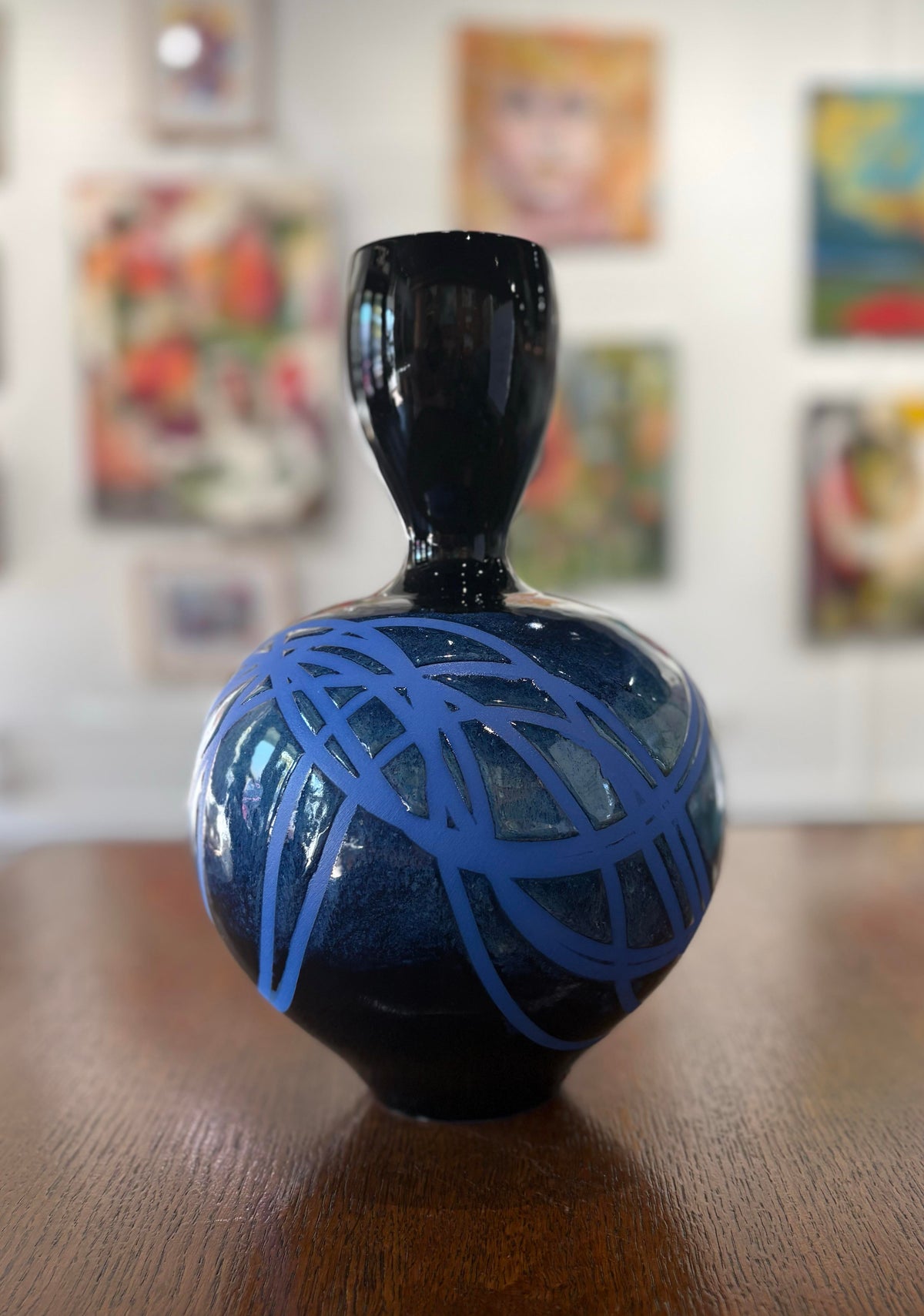 Color Contrast Series - Blue Obsidian Vase