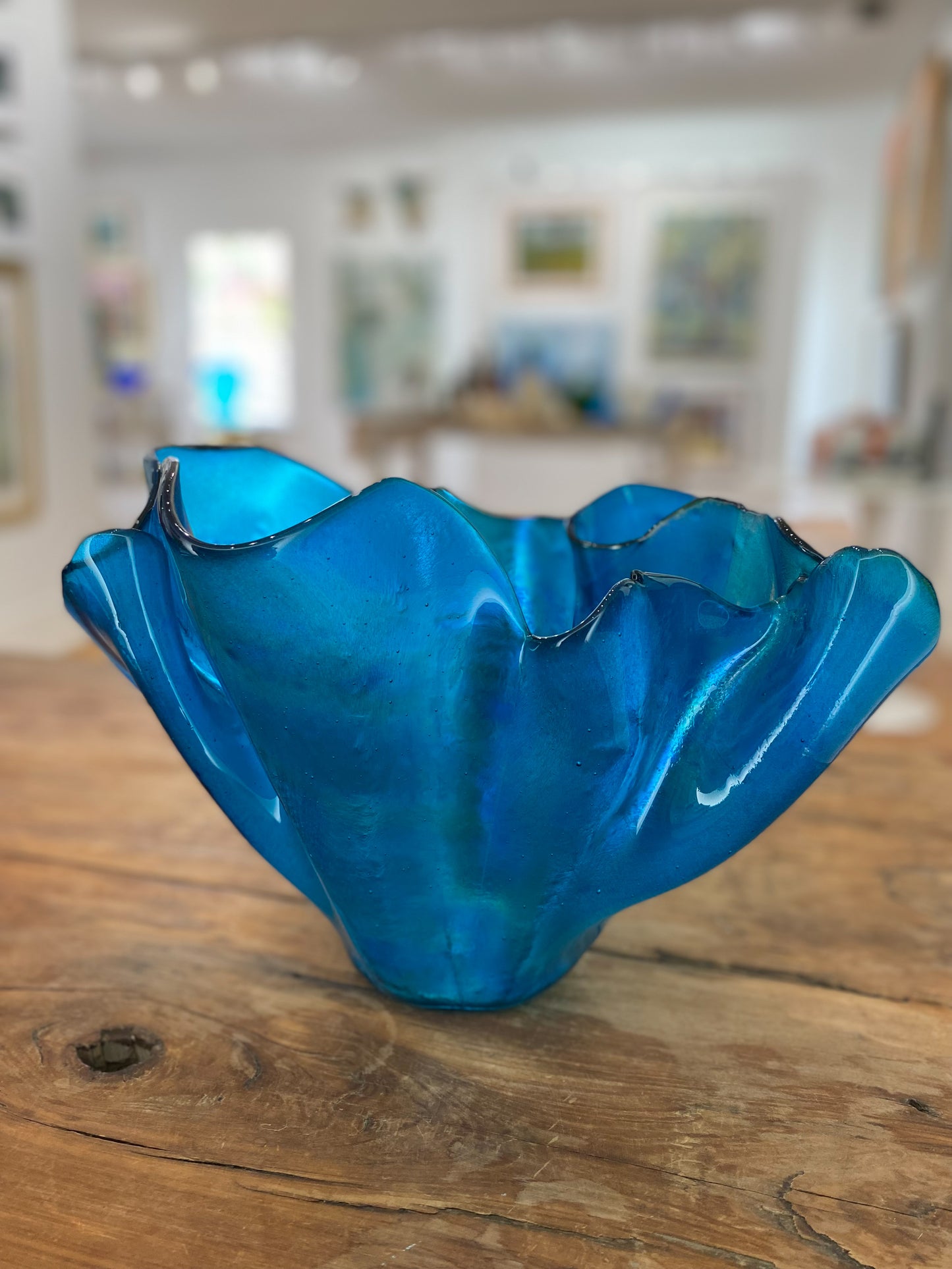 Aquamarine Large Sculptural Vase